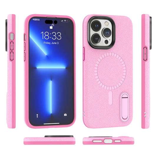 For iPhone 14 Pro Max Terminator MagSafe Magnetic Holder Phone Case(Pink) - iPhone 14 Pro Max Cases by buy2fix | Online Shopping UK | buy2fix