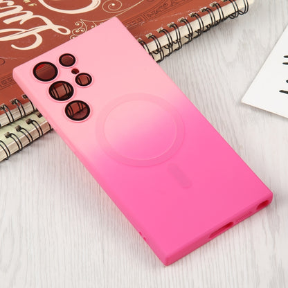 For Samsung Galaxy S22+ 5G Liquid TPU Silicone Gradient MagSafe Phone Case(Pink Red) - Galaxy S22+ 5G Cases by buy2fix | Online Shopping UK | buy2fix