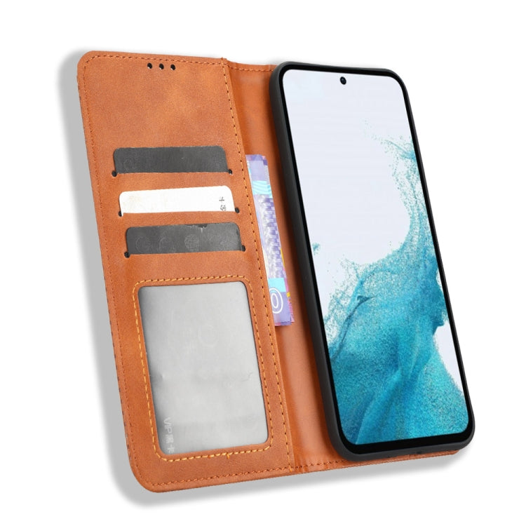 For Samsung Galaxy A54 5G Magnetic Buckle Retro Texture Leather Phone Case(Brown) by buy2fix