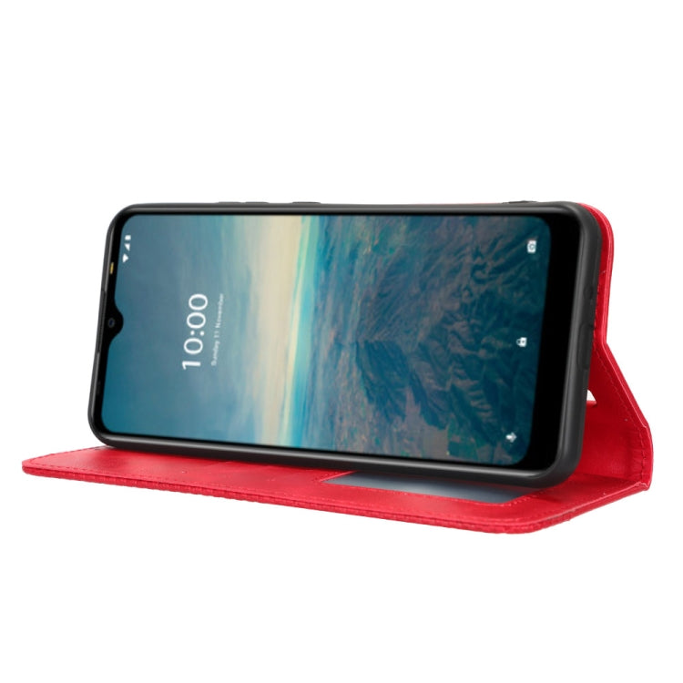 For Vodafone Smart V22 Magnetic Buckle Retro Texture Leather Phone Case(Red) - More Brand by buy2fix | Online Shopping UK | buy2fix
