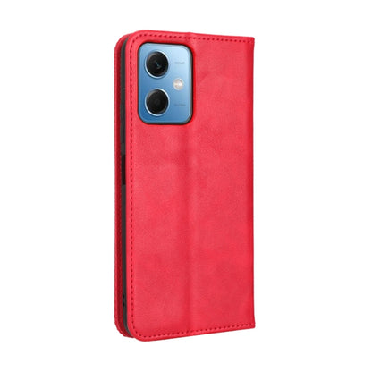 For Xiaomi Poco X5 5G / Redmi Note 12 5G Magnetic Buckle Retro Texture Leather Phone Case(Red) by buy2fix
