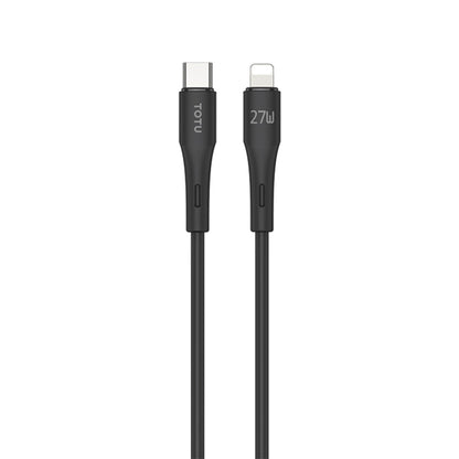 TOTU BPD-013 Skin Sense Series Type-C to 8 Pin Silicone Fast Charging Data Cable, Length:2m(Black) - 2 in 1 Cable by TOTUDESIGN | Online Shopping UK | buy2fix