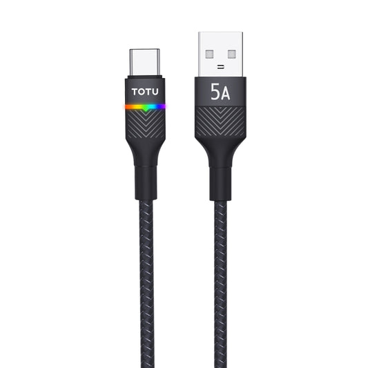 TOTU BT-020 Journey Series USB to Type-C Colorful Breathing Light Data Cable, Length:1.5m(Black) - USB-C & Type-C Cable by TOTUDESIGN | Online Shopping UK | buy2fix