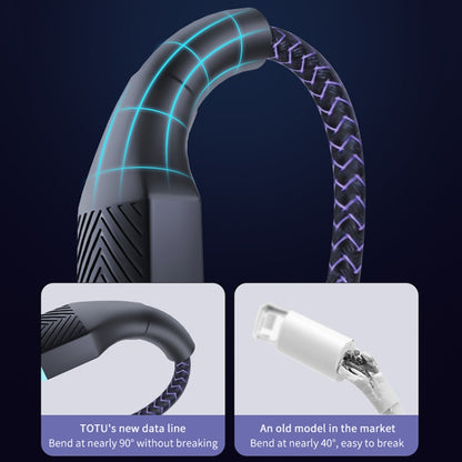 TOTU BL-016 Journey Series USB to 8 Pin Colorful Breathing Light Data Cable, Length:1.5m(Black) - Normal Style Cable by TOTUDESIGN | Online Shopping UK | buy2fix