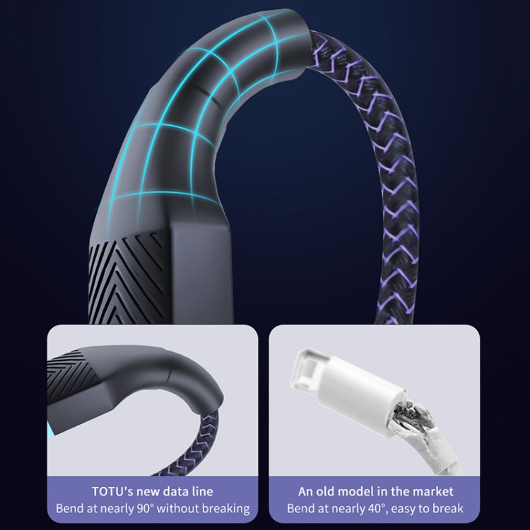 TOTU BL-016 Journey Series USB to 8 Pin Colorful Breathing Light Data Cable, Length:1.5m(Purple) - Normal Style Cable by TOTUDESIGN | Online Shopping UK | buy2fix