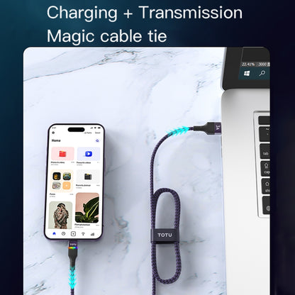 TOTU BL-016 Journey Series USB to 8 Pin Colorful Breathing Light Data Cable, Length:1.5m(Black) - Normal Style Cable by TOTUDESIGN | Online Shopping UK | buy2fix