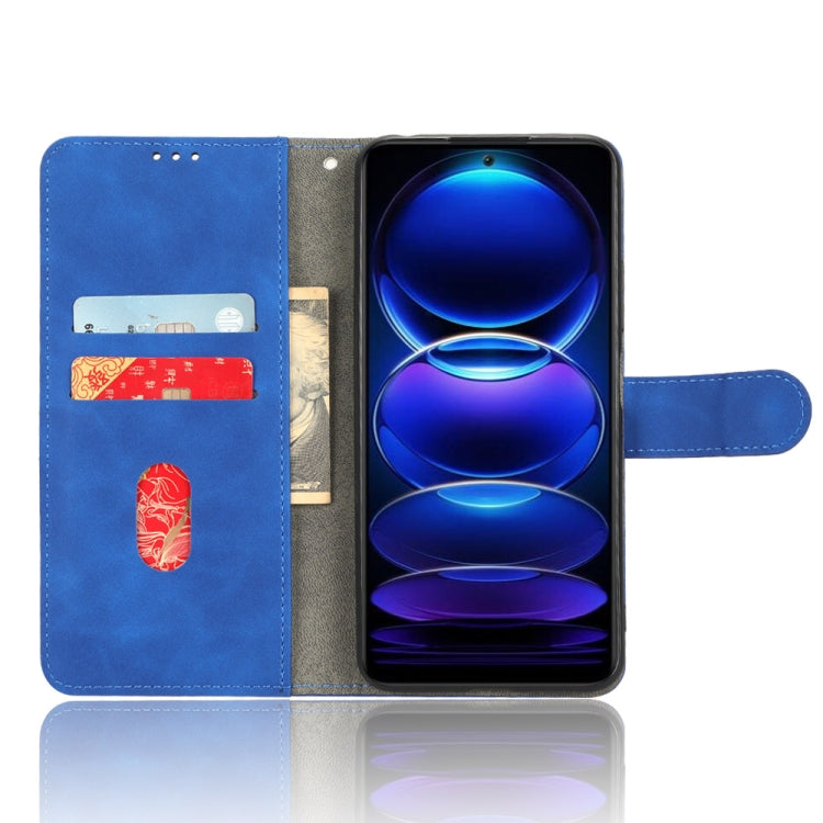 For Xiaomi Poco X5 5G / Redmi Note 12 5G Skin Feel Magnetic Flip Leather Phone Case(Blue) by buy2fix