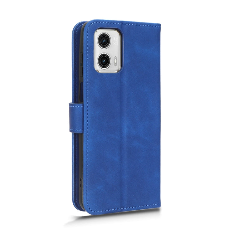 For Motorola Moto G73 5G Skin Feel Magnetic Flip Leather Phone Case(Blue) - Motorola Cases by buy2fix | Online Shopping UK | buy2fix