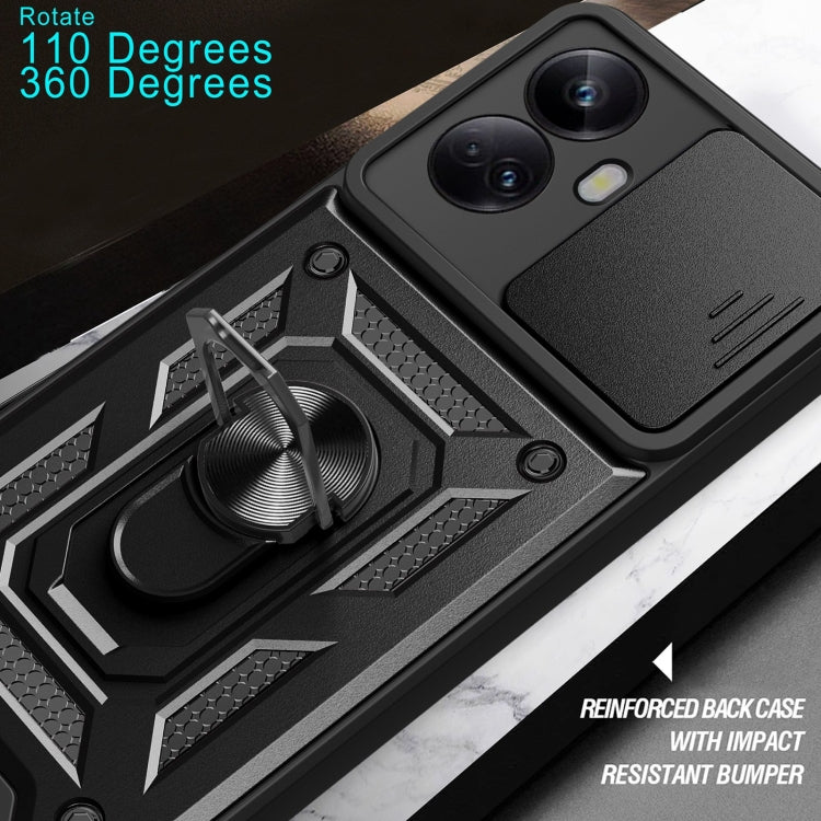 For Realme 10 Pro+ 5G Sliding Camera Cover Design Phone Case(Gold) - Realme Cases by buy2fix | Online Shopping UK | buy2fix