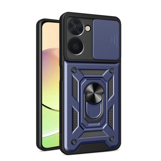 For Realme C33 4G Sliding Camera Cover Design Phone Case(Blue) - Realme Cases by buy2fix | Online Shopping UK | buy2fix