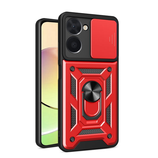 For Realme C33 4G Sliding Camera Cover Design Phone Case(Red) - Realme Cases by buy2fix | Online Shopping UK | buy2fix