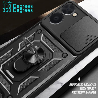 For Realme C33 4G Sliding Camera Cover Design Phone Case(Blue) - Realme Cases by buy2fix | Online Shopping UK | buy2fix
