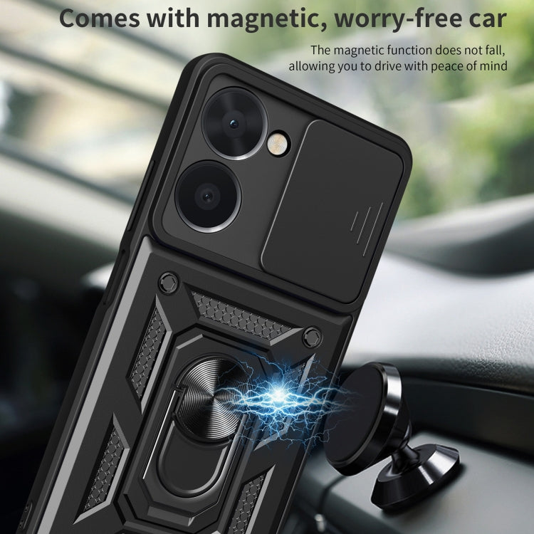 For Realme C33 4G Sliding Camera Cover Design Phone Case(Red) - Realme Cases by buy2fix | Online Shopping UK | buy2fix