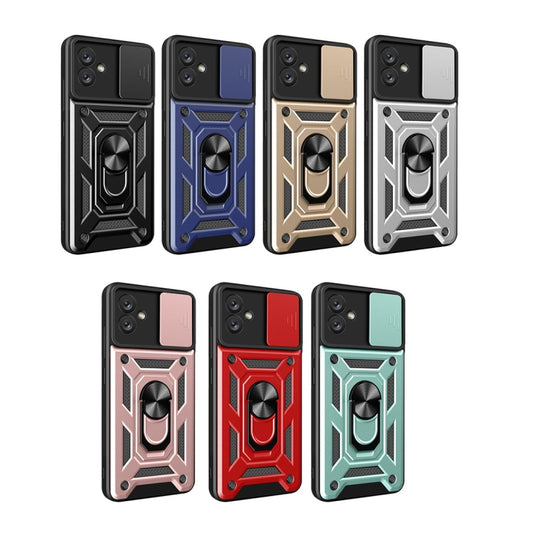 For Samsung Galaxy A04e Sliding Camera Cover Design Phone Case(Blue) by buy2fix