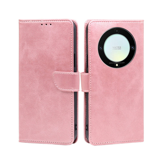Pour Honor X9a 5G Étui de téléphone en cuir à rabat avec boucle à texture de veau (or rose)