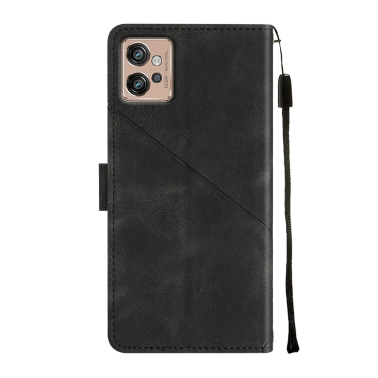 For Motorola Moto G32 Skin-feel Embossed Leather Phone Case(Black) - Motorola Cases by buy2fix | Online Shopping UK | buy2fix