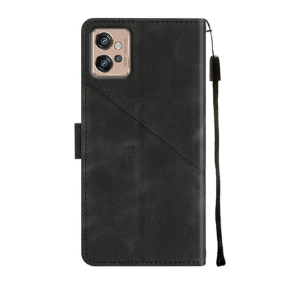 For Motorola Moto G32 Skin-feel Embossed Leather Phone Case(Black) - Motorola Cases by buy2fix | Online Shopping UK | buy2fix