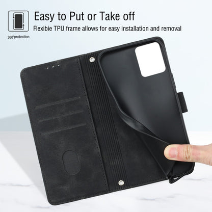 For Motorola Moto G32 Skin-feel Embossed Leather Phone Case(Black) - Motorola Cases by buy2fix | Online Shopping UK | buy2fix