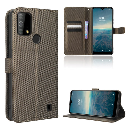 For Vodafone Smart V22 Diamond Texture Leather Phone Case(Brown) - More Brand by buy2fix | Online Shopping UK | buy2fix