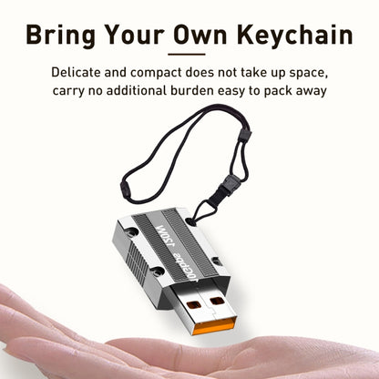 120W Type-C Female to USB 3.0 Male Zinc Alloy Straight Adapter(Silver) by buy2fix