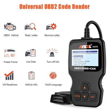 Ancel AD310 CAN OBD2 Car Engine Fault Diagnosis Tool - Code Readers & Scan Tools by buy2fix | Online Shopping UK | buy2fix