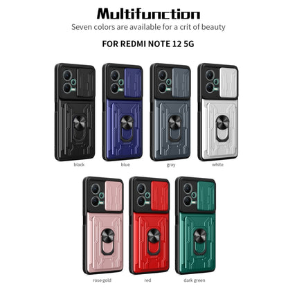 For Xiaomi Redmi Note 12 5G Sliding Camshield Card Phone Case(Black) by buy2fix