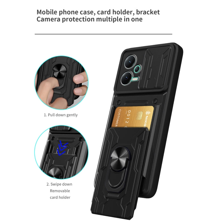 For Xiaomi Redmi Note 12 5G Sliding Camshield Card Phone Case(Black) by buy2fix