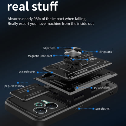For Xiaomi Redmi Note 12 5G Sliding Camshield Card Phone Case(Black) by buy2fix