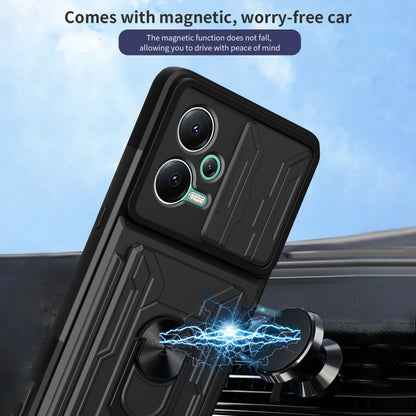 For Xiaomi Redmi Note 12 5G Sliding Camshield Card Phone Case(Black) by buy2fix