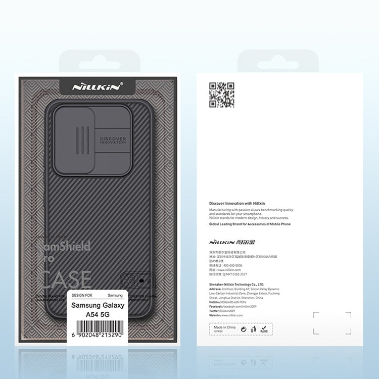 For Samsung Galaxy A54 5G NILLKIN Black Mirror Pro Series Camshield PC Phone Case(Blue) - Galaxy Phone Cases by NILLKIN | Online Shopping UK | buy2fix