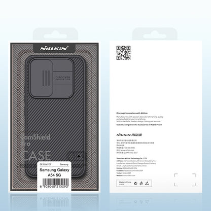 For Samsung Galaxy A54 5G NILLKIN Black Mirror Pro Series Camshield PC Phone Case(Blue) - Galaxy Phone Cases by NILLKIN | Online Shopping UK | buy2fix