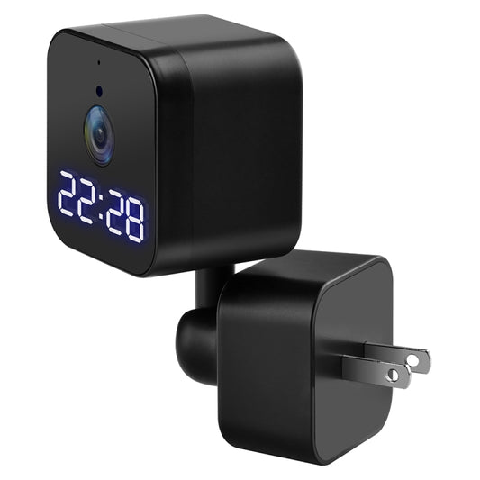 DP27 1080P Clock Plug Card WiFi Camera, Support Two-way Voice Intercom & Mobile Monitoring, Specification:US Plug(Black) - Mini Camera by buy2fix | Online Shopping UK | buy2fix