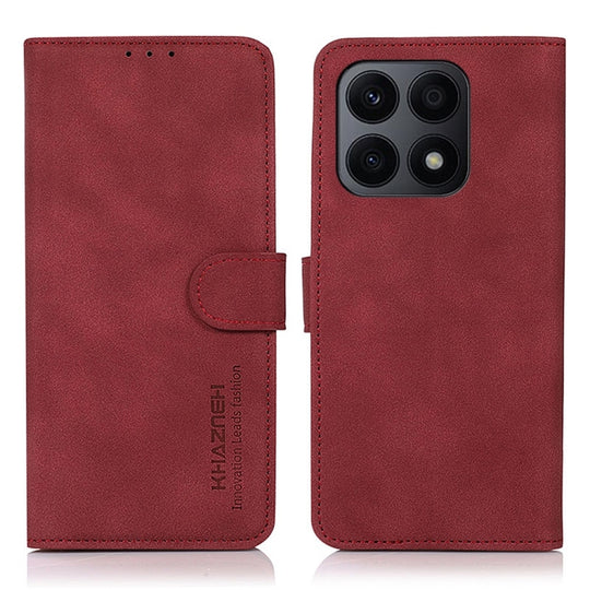 Pour Honor X8a 4G Khazneh Étui de téléphone en cuir à texture mate (rouge)