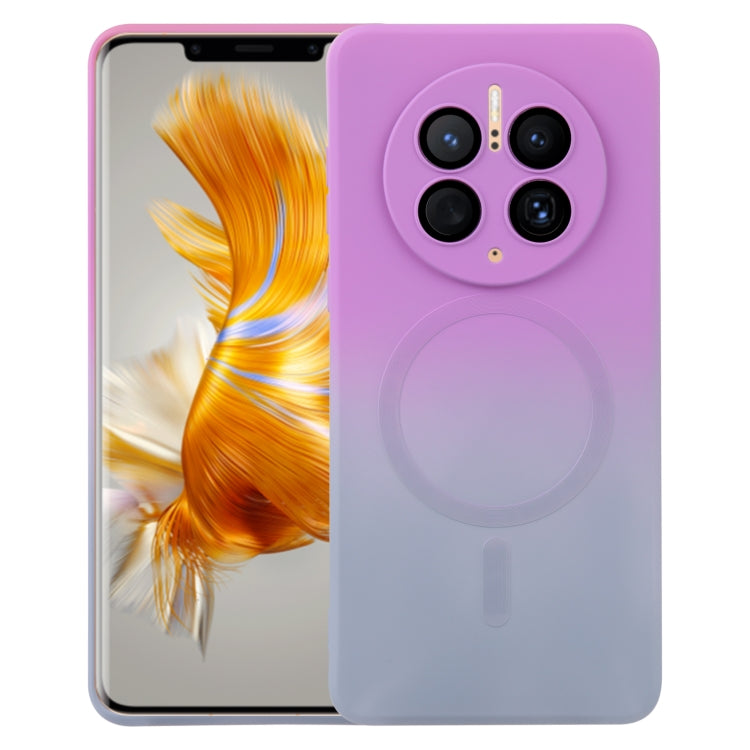 For Huawei Mate 50 Pro Liquid TPU Silicone Gradient MagSafe Phone Case(Purple Grey) - Huawei Cases by buy2fix | Online Shopping UK | buy2fix