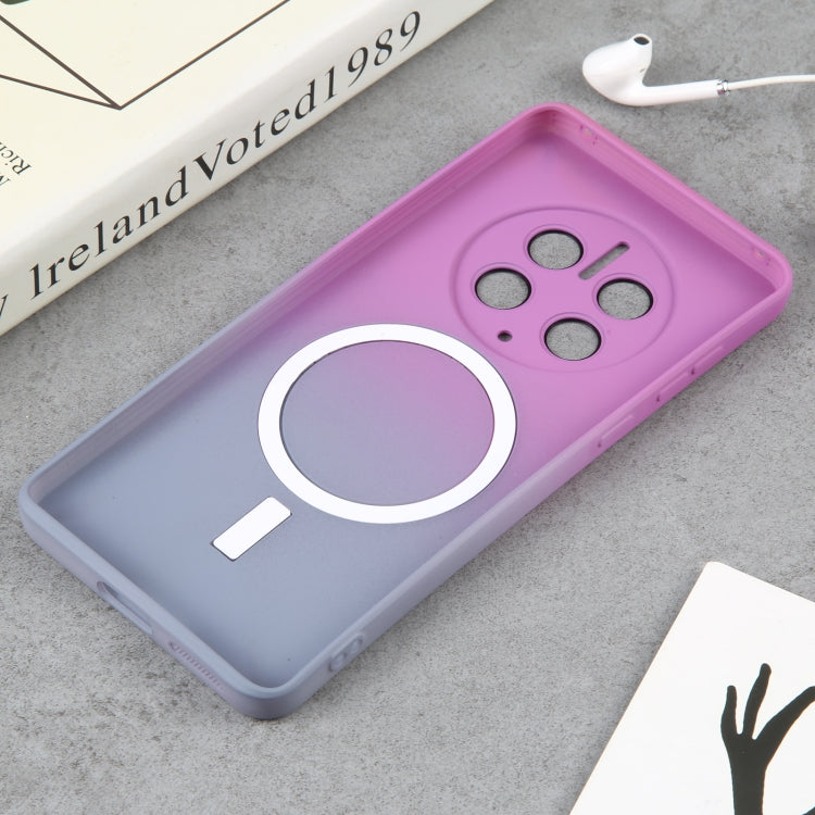 For Huawei Mate 50 Pro Liquid TPU Silicone Gradient MagSafe Phone Case(Purple Grey) - Huawei Cases by buy2fix | Online Shopping UK | buy2fix