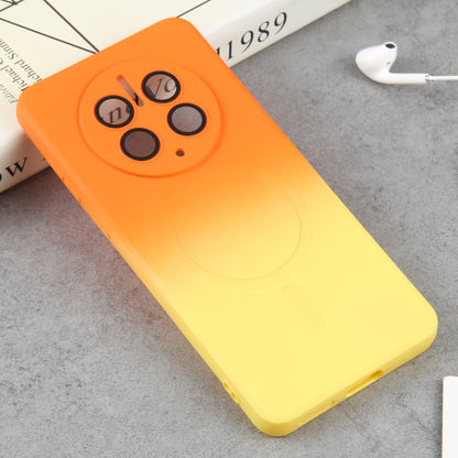 For Huawei Mate 50 Pro Liquid TPU Silicone Gradient MagSafe Phone Case(Orange Yellow) - Huawei Cases by buy2fix | Online Shopping UK | buy2fix