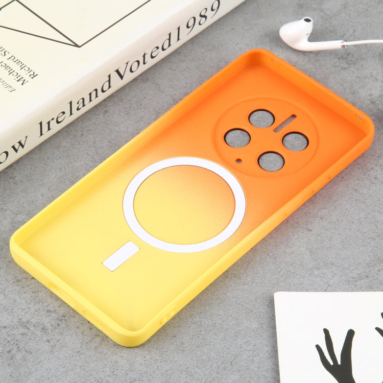 For Huawei Mate 50 Pro Liquid TPU Silicone Gradient MagSafe Phone Case(Orange Yellow) - Huawei Cases by buy2fix | Online Shopping UK | buy2fix