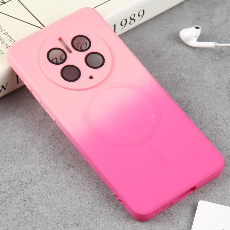 For Huawei Mate 50 Pro Liquid TPU Silicone Gradient MagSafe Phone Case(Pink Red) - Huawei Cases by buy2fix | Online Shopping UK | buy2fix