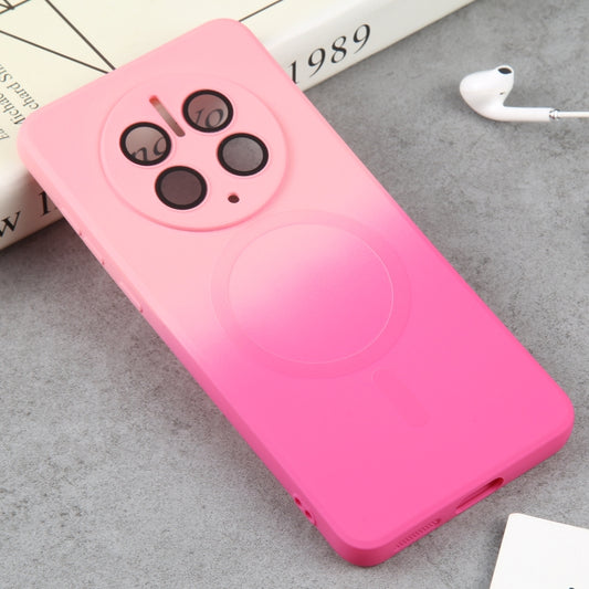 For Huawei Mate 50 Pro Liquid TPU Silicone Gradient MagSafe Phone Case(Pink Red) - Huawei Cases by buy2fix | Online Shopping UK | buy2fix