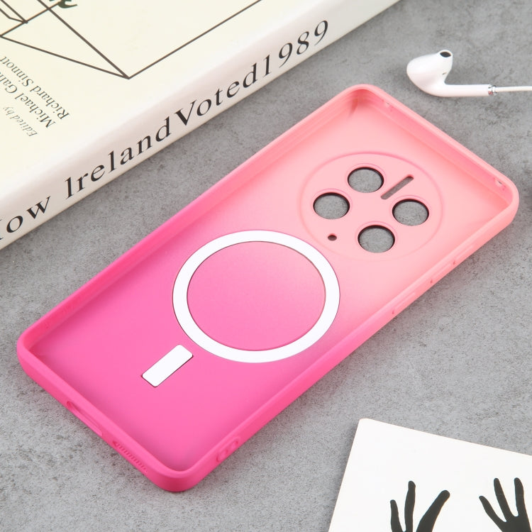 For Huawei Mate 50 Pro Liquid TPU Silicone Gradient MagSafe Phone Case(Pink Red) - Huawei Cases by buy2fix | Online Shopping UK | buy2fix