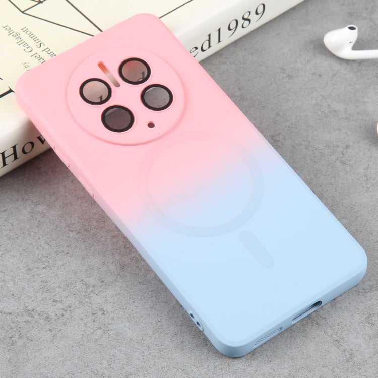 For Huawei Mate 50 Pro Liquid TPU Silicone Gradient MagSafe Phone Case(Pink Blue) - Huawei Cases by buy2fix | Online Shopping UK | buy2fix