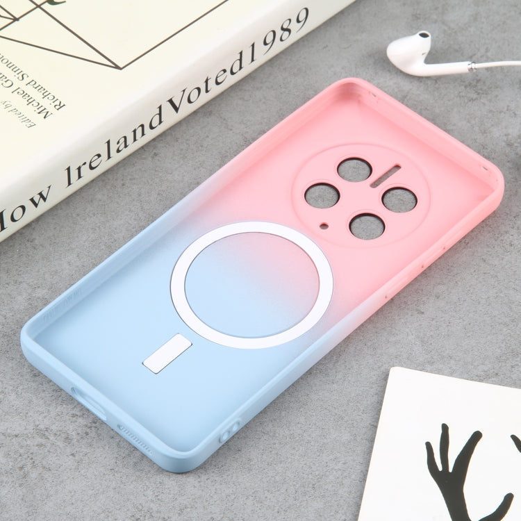 For Huawei Mate 50 Pro Liquid TPU Silicone Gradient MagSafe Phone Case(Pink Blue) - Huawei Cases by buy2fix | Online Shopping UK | buy2fix
