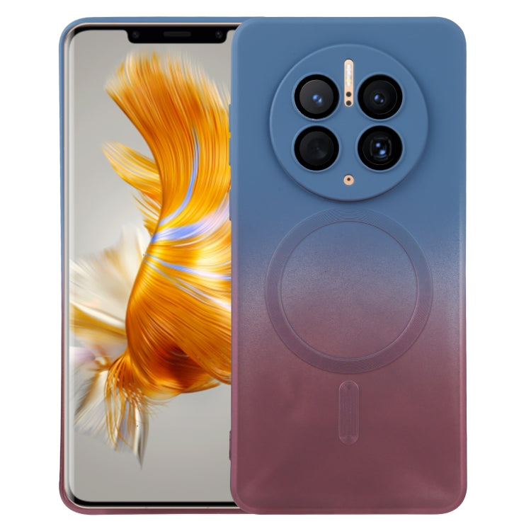 For Huawei Mate 50 Pro Liquid TPU Silicone Gradient MagSafe Phone Case(Blue Purple) - Huawei Cases by buy2fix | Online Shopping UK | buy2fix