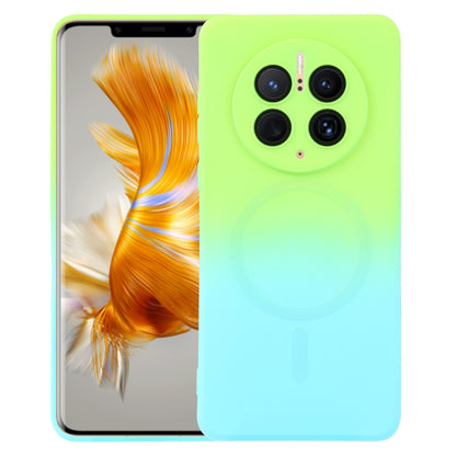 For Huawei Mate 50 Pro Liquid TPU Silicone Gradient MagSafe Phone Case(Cyan Blue) - Huawei Cases by buy2fix | Online Shopping UK | buy2fix