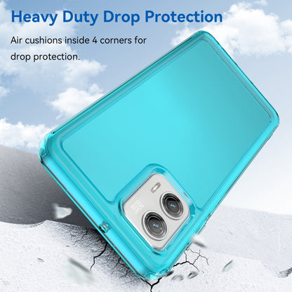 For Motorola Moto G73 Candy Series TPU Phone Case(Transparent Blue) - Motorola Cases by buy2fix | Online Shopping UK | buy2fix