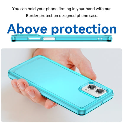 For Motorola Moto G73 Candy Series TPU Phone Case(Transparent Blue) - Motorola Cases by buy2fix | Online Shopping UK | buy2fix