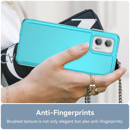 For Motorola Moto G73 Candy Series TPU Phone Case(Transparent Blue) - Motorola Cases by buy2fix | Online Shopping UK | buy2fix