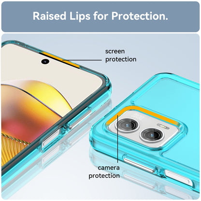 For Motorola Moto G73 Candy Series TPU Phone Case(Transparent Blue) - Motorola Cases by buy2fix | Online Shopping UK | buy2fix