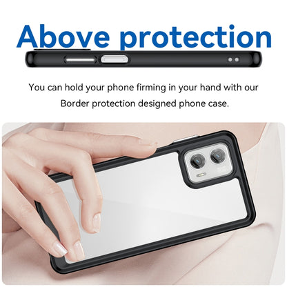 For Motorola Moto G73 Colorful Series Acrylic + TPU Phone Case(Black) - Motorola Cases by buy2fix | Online Shopping UK | buy2fix