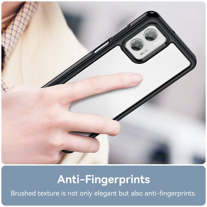 For Motorola Moto G73 Colorful Series Acrylic + TPU Phone Case(Black) - Motorola Cases by buy2fix | Online Shopping UK | buy2fix